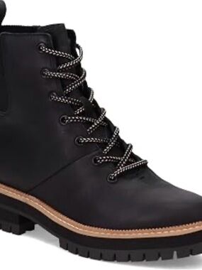 EUC TOMS Frankie Leather Lace-Up Combat Boots - Women’s